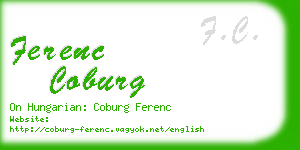 ferenc coburg business card